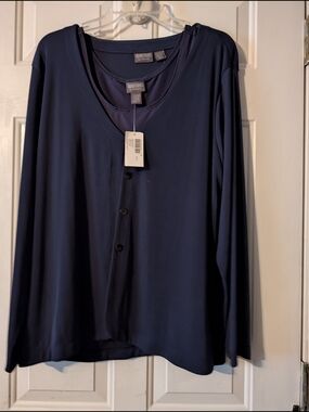 Jockey Navy Long-Sleeve Sleep Top - Navy
